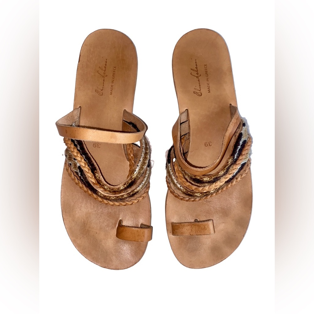 Elina Lebessi Leather Made in Greece Sandals Women’s size 3 Size 8